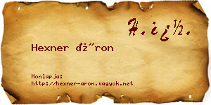 Hexner Áron névjegykártya